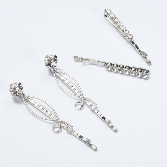 Real Style® Assorted Sizes Jeweled Bobby Pins 4pk image number 0.0