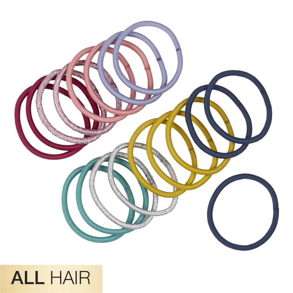 All Hair Multi Color 2X Stronger  Hair Ties 18pk - No Damage®