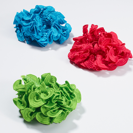 Assorted Colors Ruffle Ponytailers 8pk image number 3.0