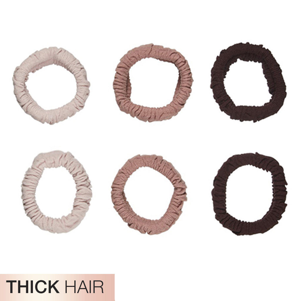 Thick Hair Unbreakable Neutral Comfy Hair Ties 6pk image number 1.0