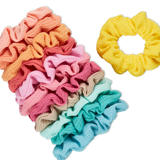 Textured Pastel Scrunchies 12pk image number 0.0
