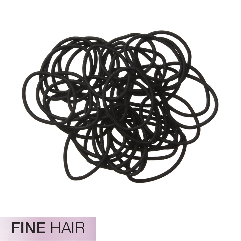 Fine Hair Black 2X Stronger Hair Ties 40pk - No Damage®