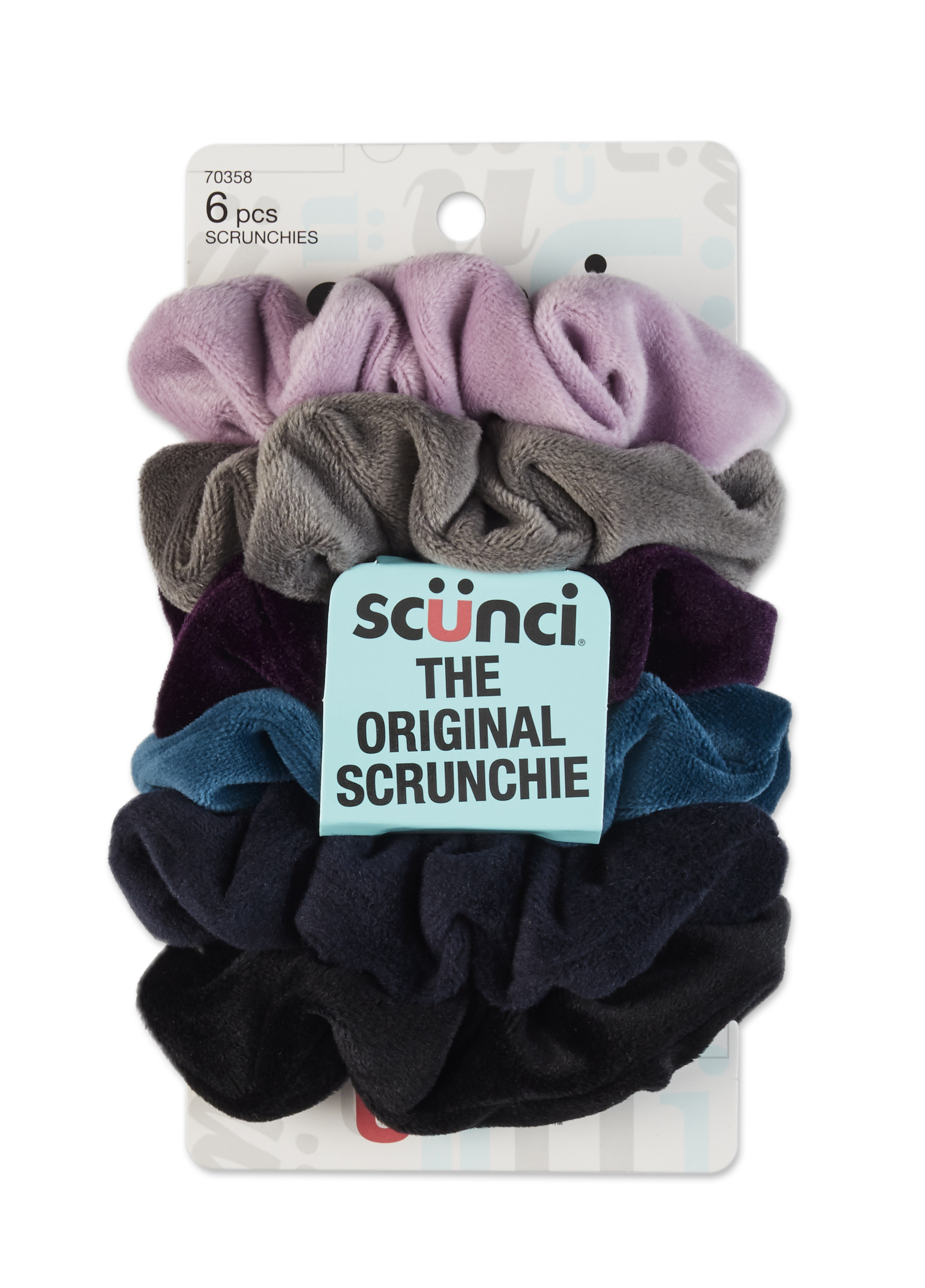 Velour Scrunchies 6pk image number 1.0