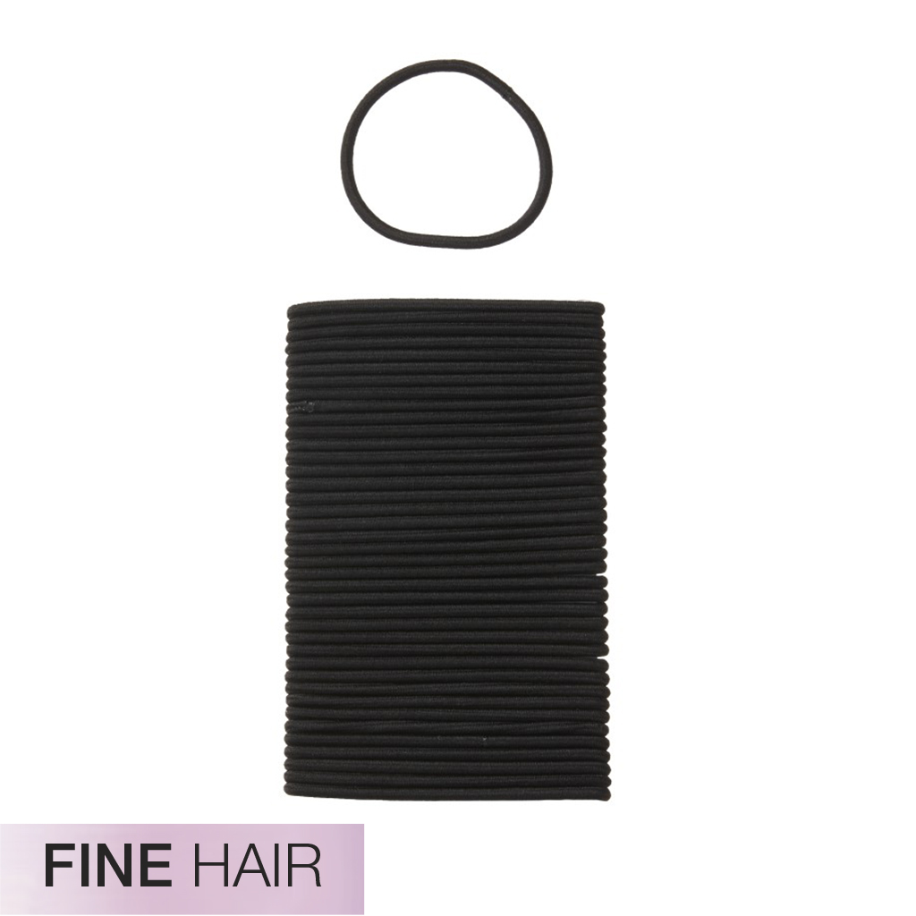 Fine Hair Black 2X Stronger Hair Ties 40pk - No Damage® image number 1.0