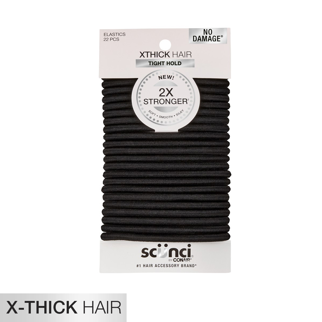 X-Thick Hair 2X Stronger Black Hair Ties 22pk - No Damage® image number 2.0