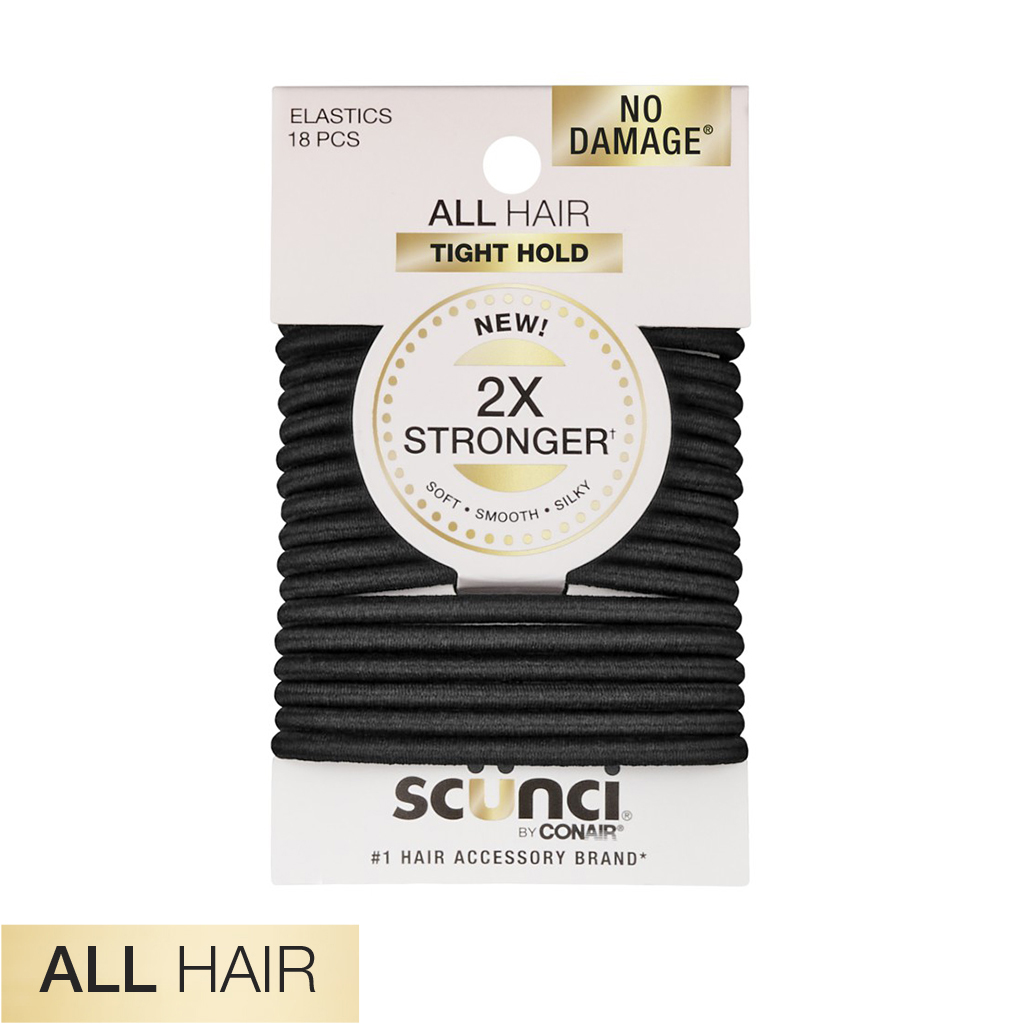 All Hair Black 2X Stronger Hair Ties 18pk - No Damage® image number 2.0