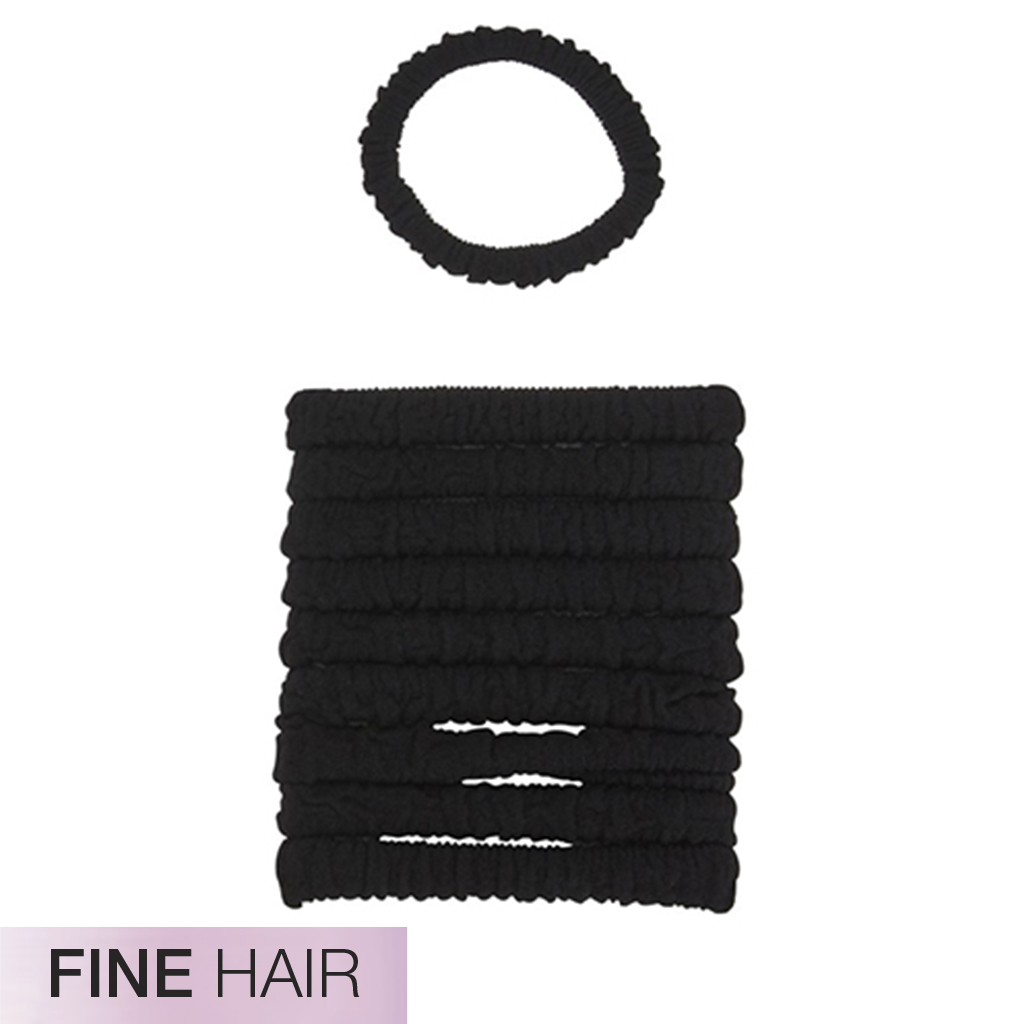 Fine Hair Unbreakable Black Comfy Hair Ties 10pk image number 0.0