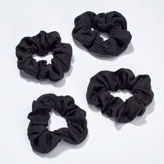 The Original Scrunchie® Mixed Texture Black 8pk image number 0.0