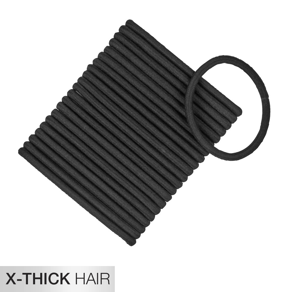 X-Thick Hair 2X Stronger Black Hair Ties 22pk - No Damage® image number 1.0