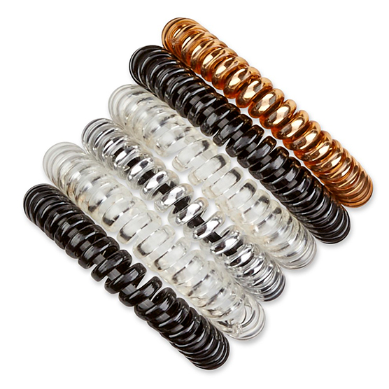 Spiral Hair Ties 6pk image number 3.0