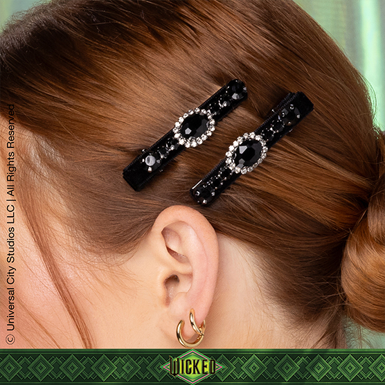 Wicked Black Velvet Barrette Gift Box 2pk