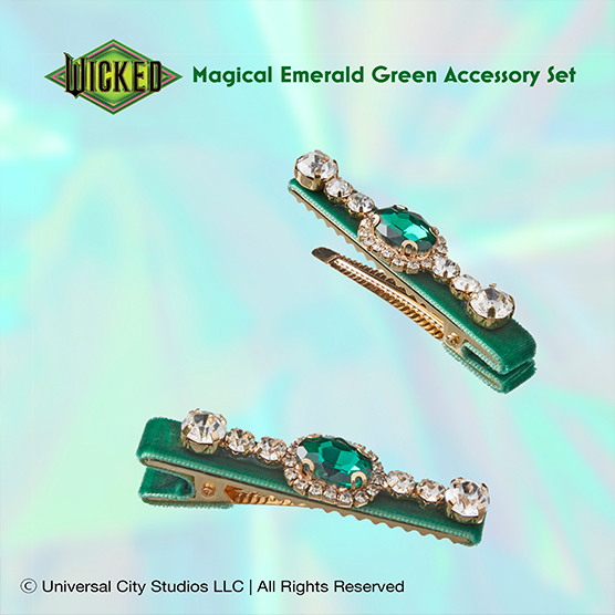 Wicked Emerald Green Barrette Gift Box 2pk image number 3.0