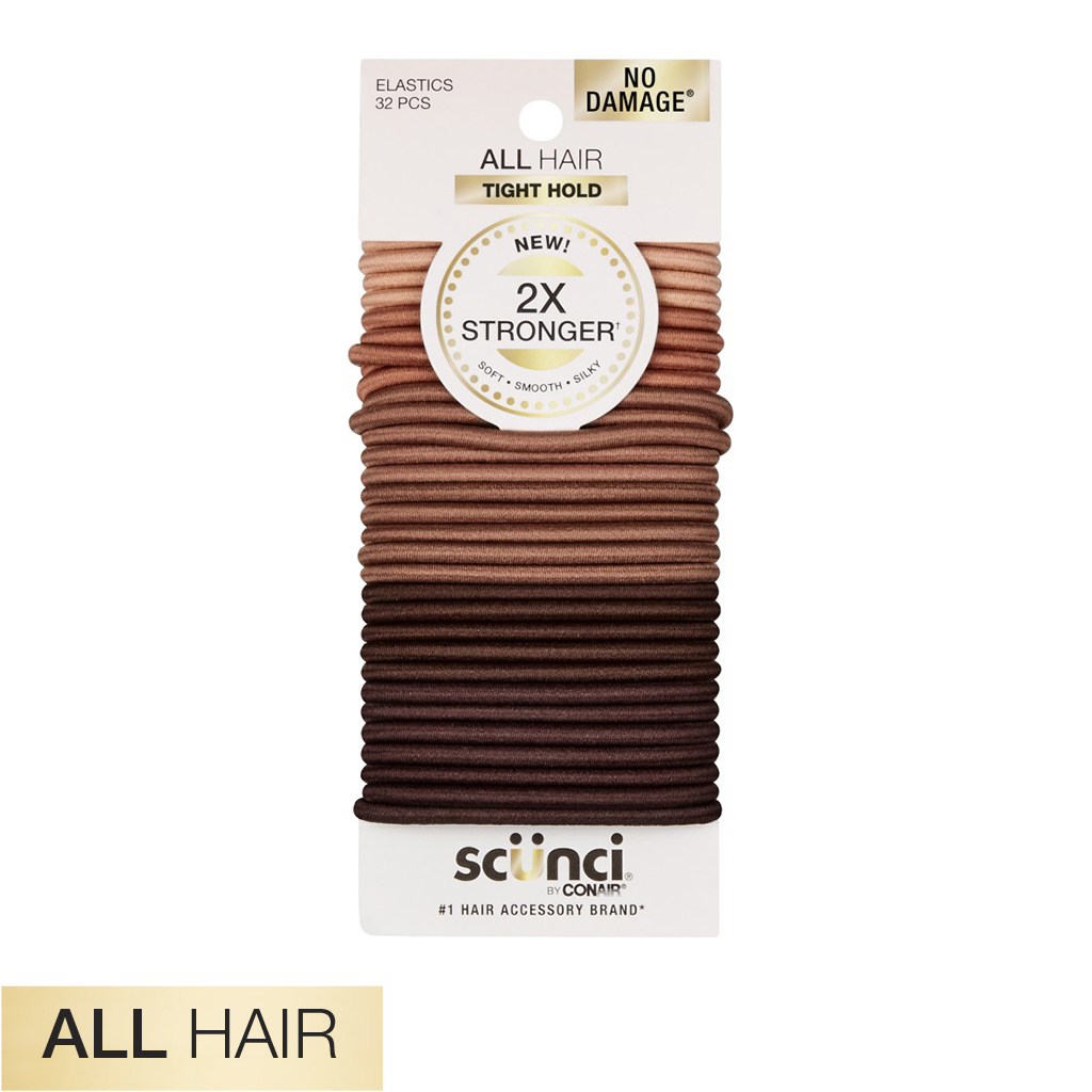 All Hair Brown 2X Stronger Hair Ties 32pk - No Damage® image number 2.0