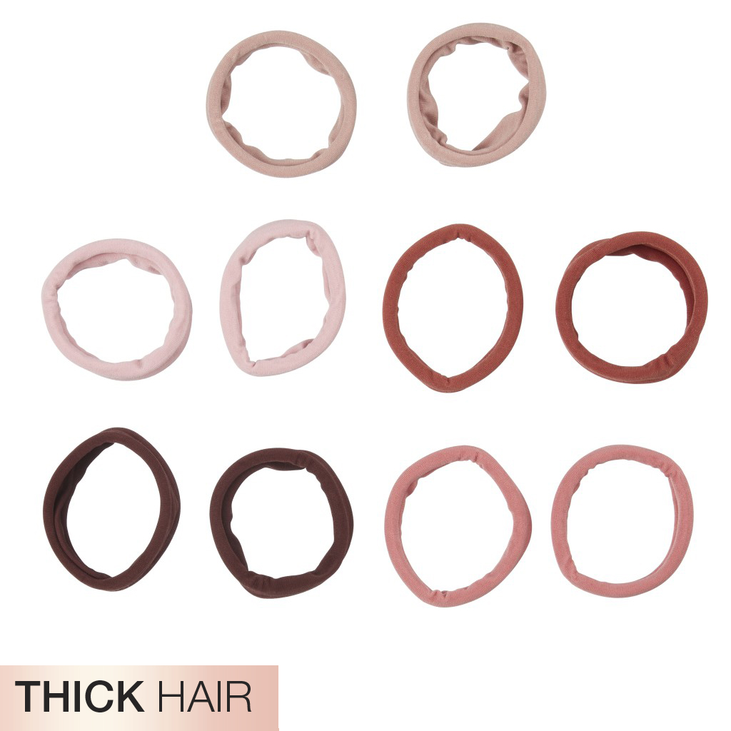 Thick Hair Neutral Hosiery Hair Ties 10pk - No Damage® image number 3.0