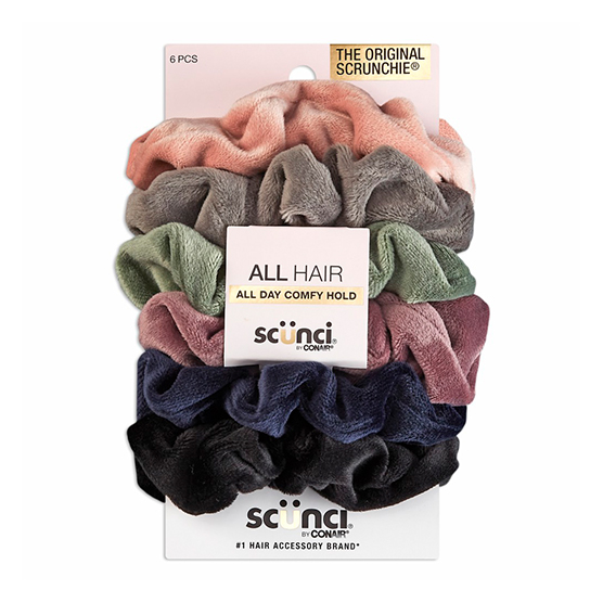 Velour Scrunchies 6pk image number 1.0