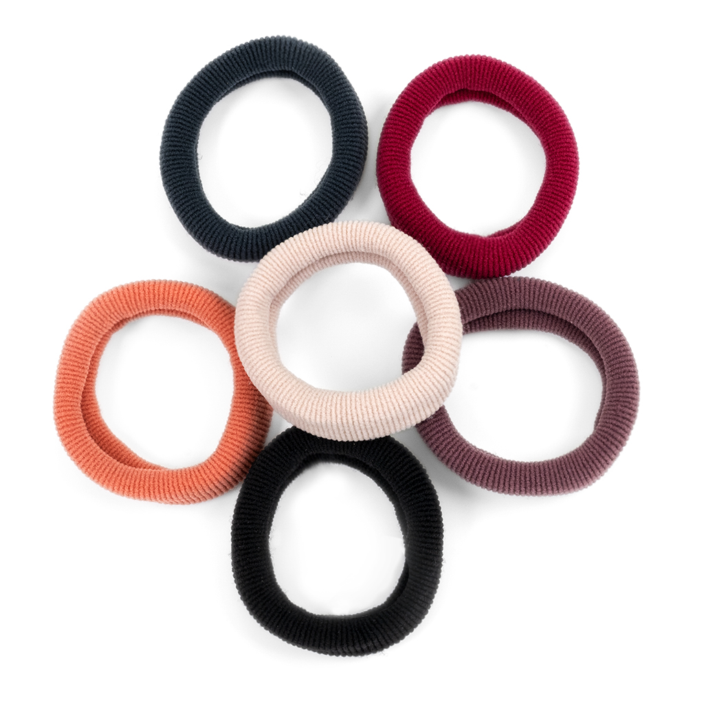 Tamera Ribbed Hosiery Hair Ties 6pk image number 1.0