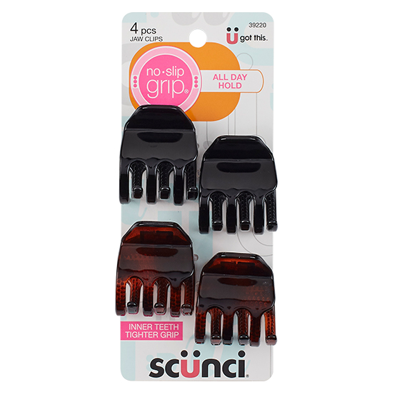 Merchandise 7264615 Scunci No Slip Grip Jaw Clips Pack of 2 