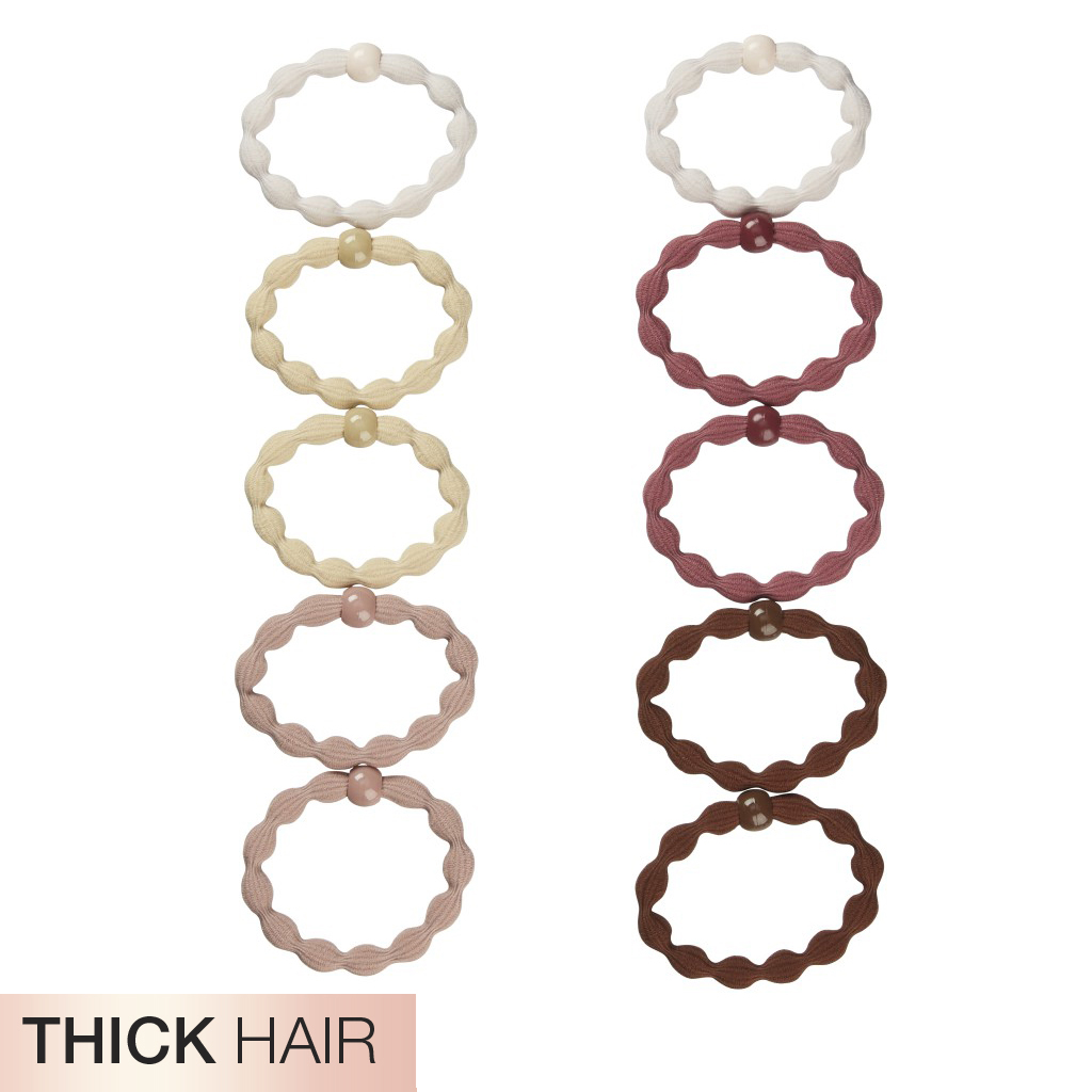 Thick Hair Neutral Textured Hair Ties with Beads 10pk - No Damage®