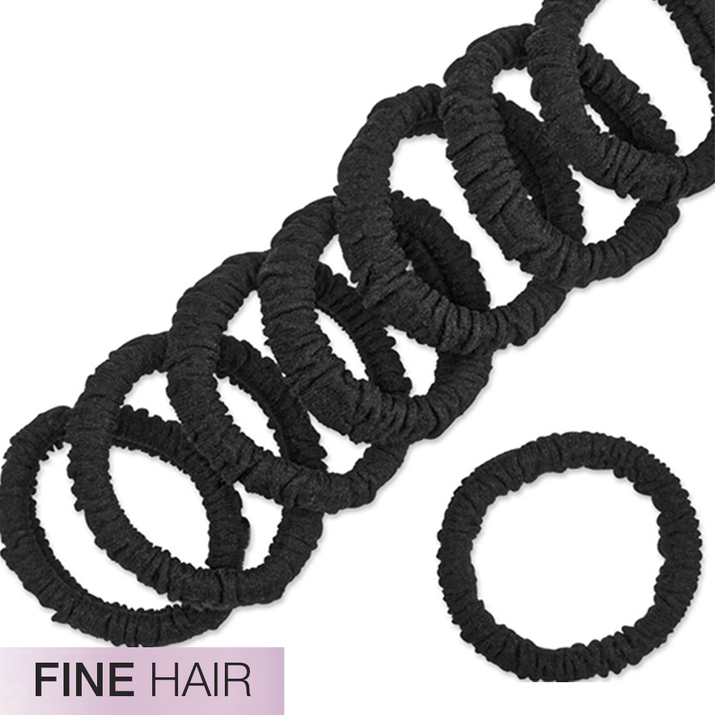 Fine Hair Unbreakable Black Comfy Hair Ties 10pk image number 3.0