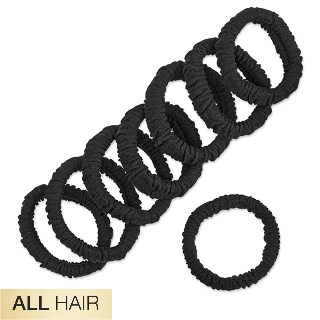 All Hair Unbreakable Black Comfy Hair Ties 8pk image number 3.0