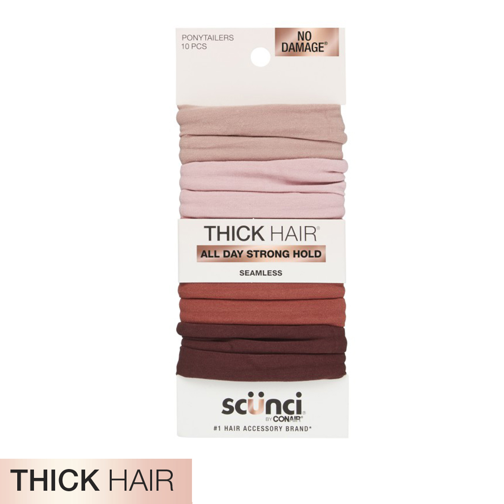 Thick Hair Neutral Hosiery Hair Ties 10pk - No Damage® image number 2.0