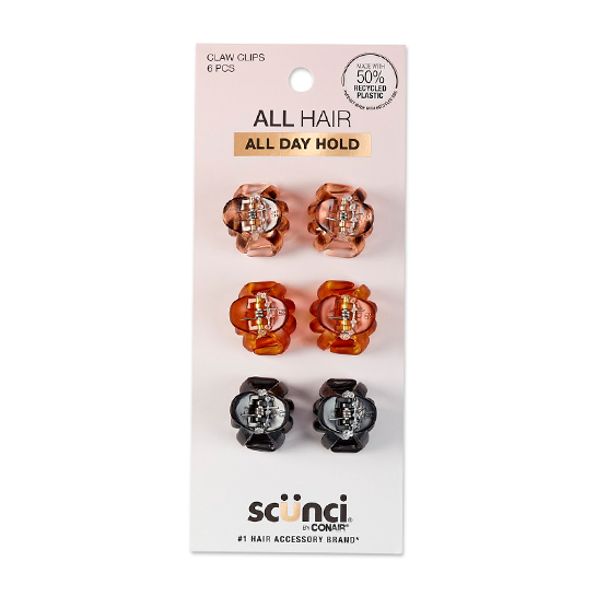 No-Slip Grip® Mini Octopus Claw Hair Clips 6pk image number 2.0