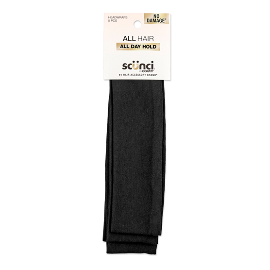 Black Basic Headwraps 5pk image number 2.0