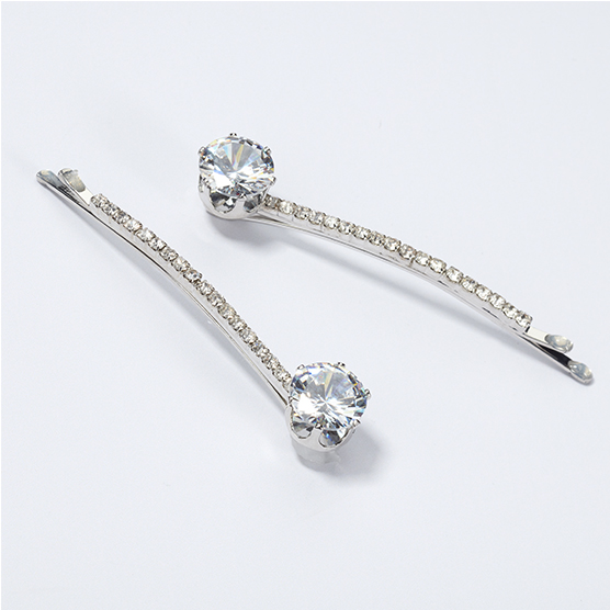 Real Style® Round Cubic Zirconia Bobby Pins image number 3.0
