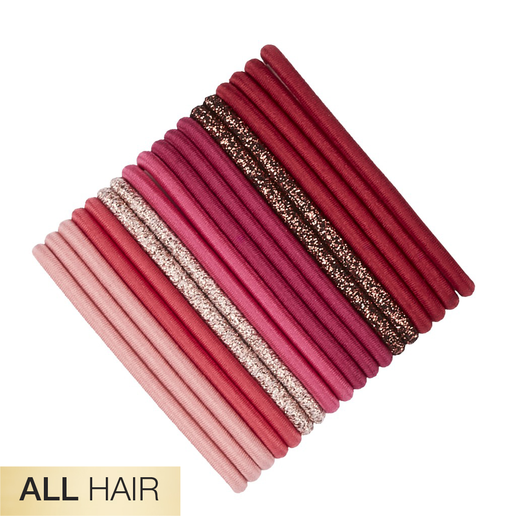 All Hair Pink 2X Stronger Hair Ties 18pk - No Damage® image number 1.0