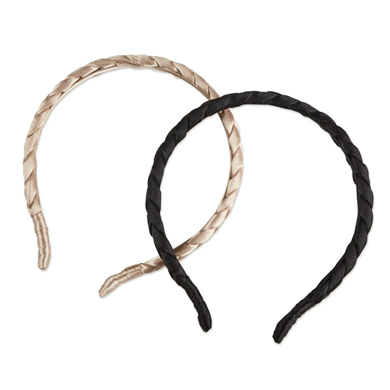 Braided Satin Headbands 2pk image number 0.0