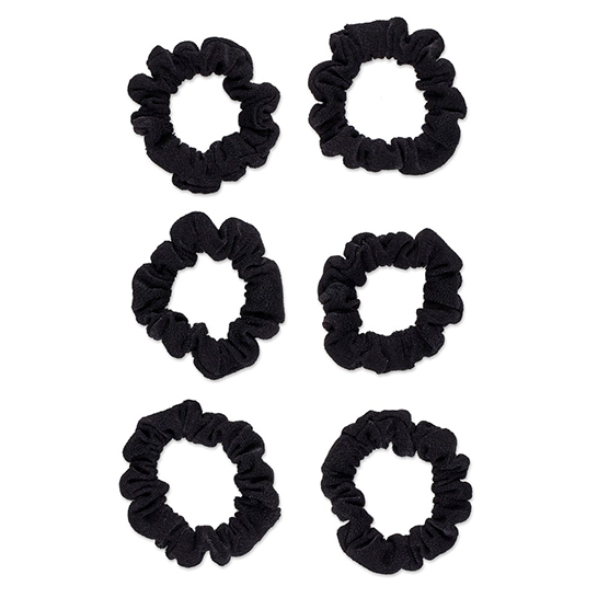 Mini Black Scrunchies 6pk image number 3.0