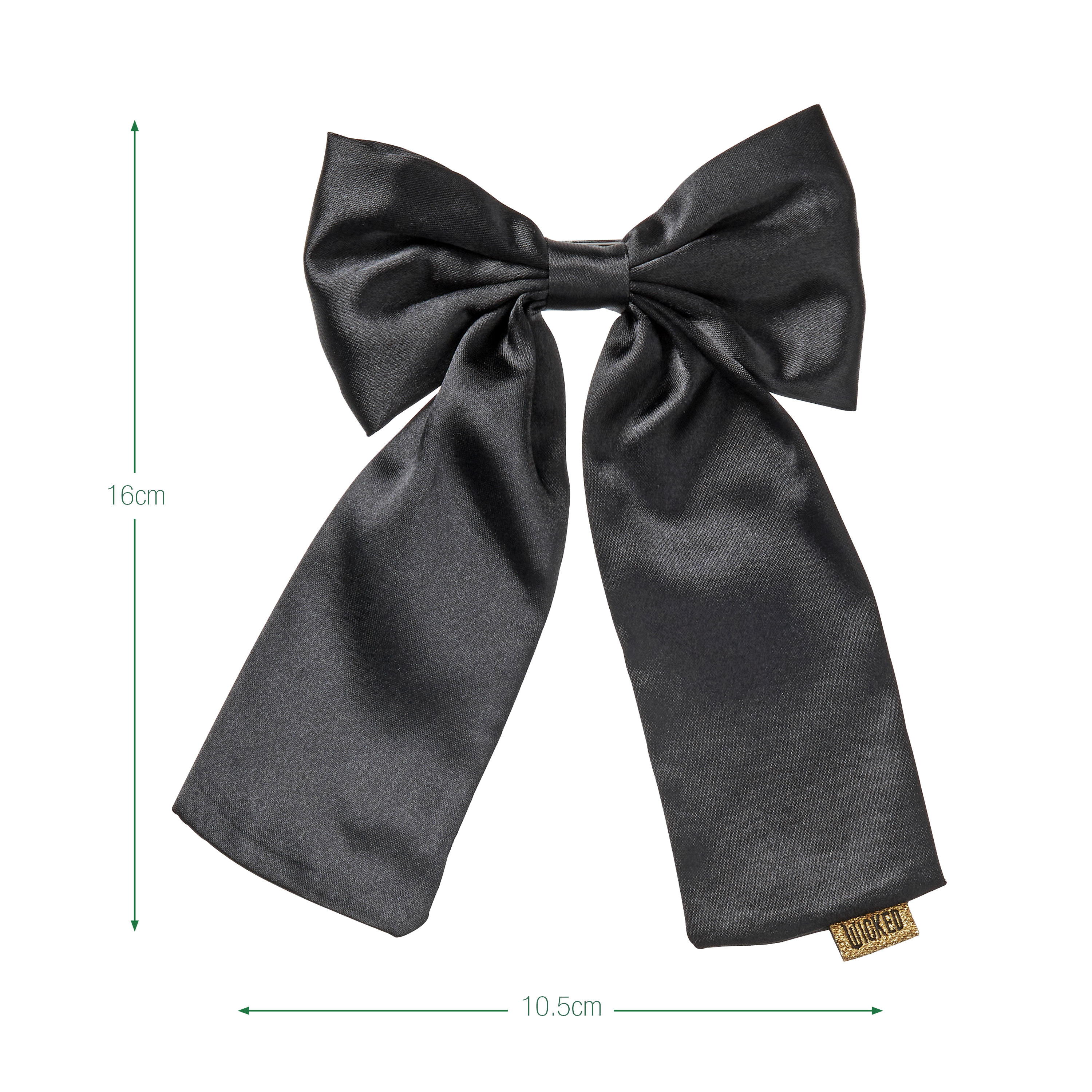 Wicked Black Satin Bow Barrette 1pk image number 4.0