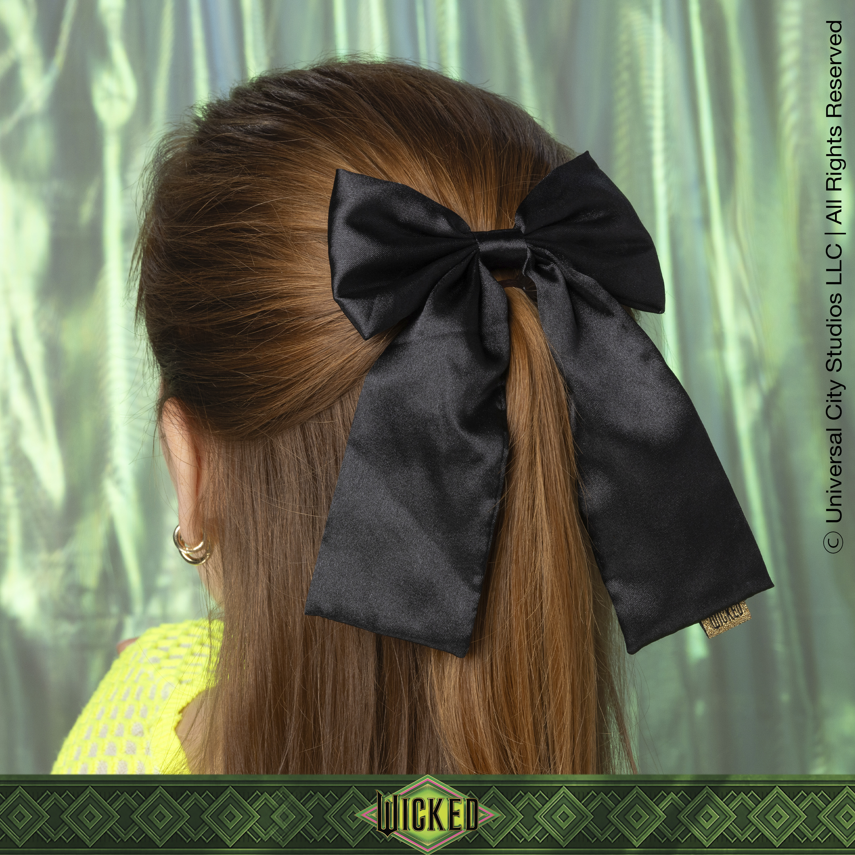 Wicked Black Satin Bow Barrette 1pk image number 1.0