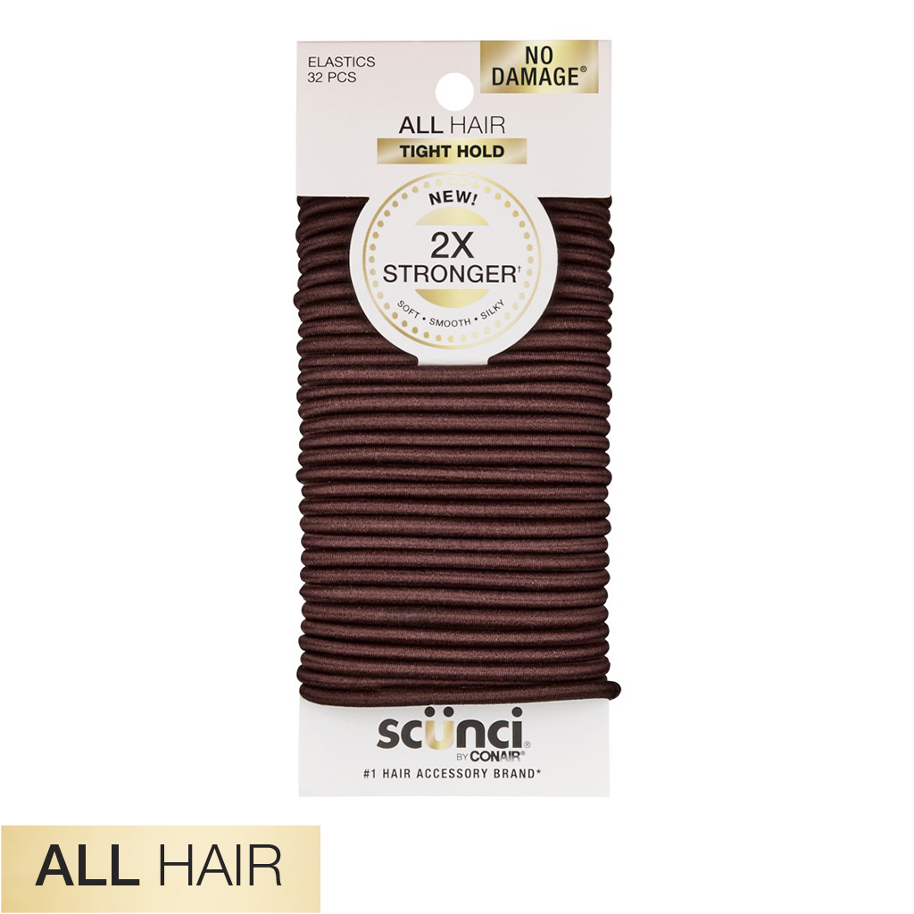 All Hair Brown 2X Stronger Hair Ties 32pk - No Damage® image number 2.0