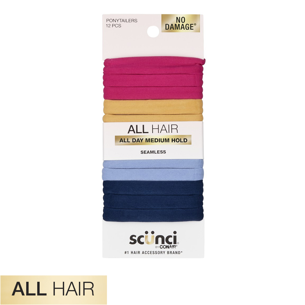 All Hair Pink Hosiery Hair Ties 12pk - No Damage® image number 2.0