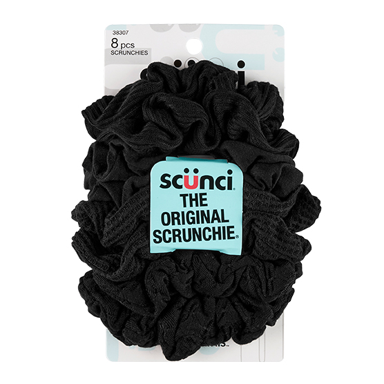 The Original Scrunchie® Mixed Texture Black 8pk image number 4.0
