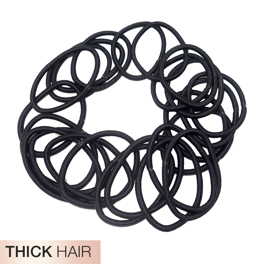 Thick Hair Black Hair Ties 24pk - No Damage® image number 1.0