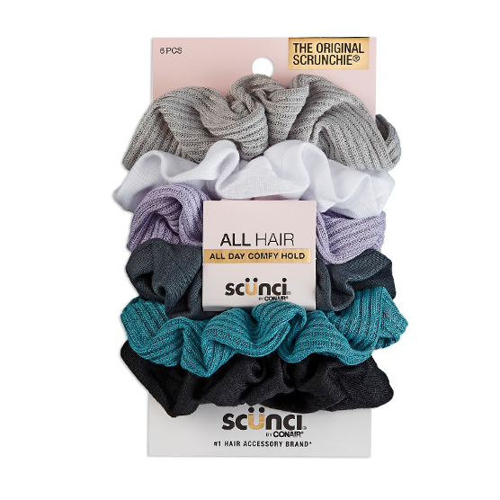 Textured & Solid Scrunchies 6pk image number 2.0