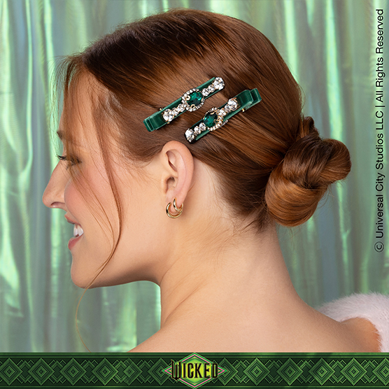 Wicked Emerald Green Barrette Gift Box 2pk image number 4.0