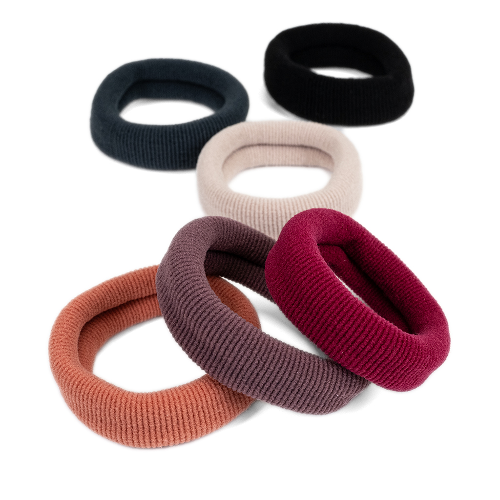 Tamera Ribbed Hosiery Hair Ties 6pk image number 3.0