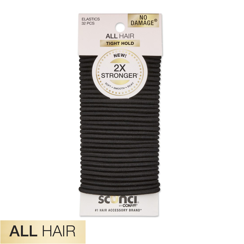 All Hair Black 2X Stronger Hair Ties 32pk - No Damage® image number 2.0