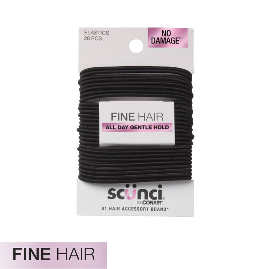Fine Hair Ties Black 28pk - No Damage® image number 2.0