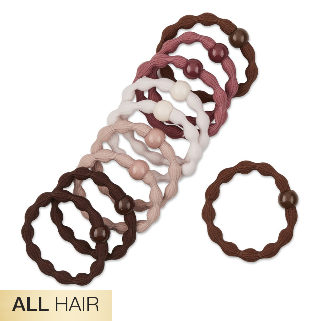 All Hair Neutral Textured Hair Ties with Beads 10pk - No Damage®