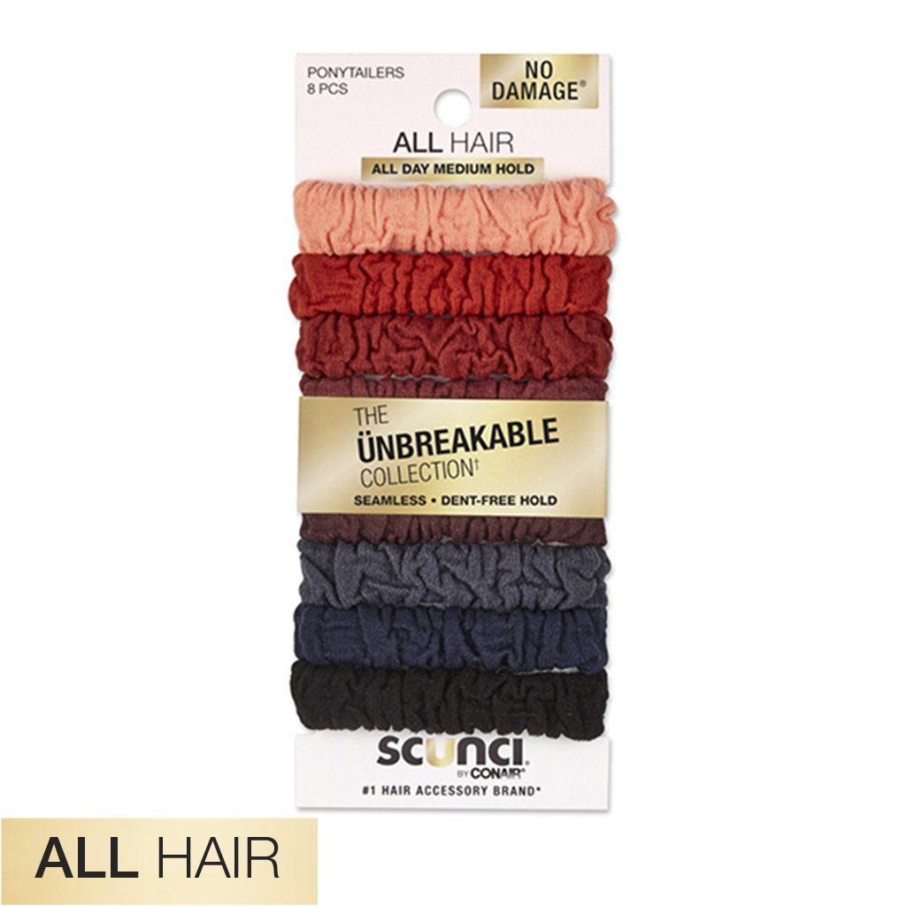 All Hair Unbreakable Neutral Comfy Hair Ties 8pk image number 2.0