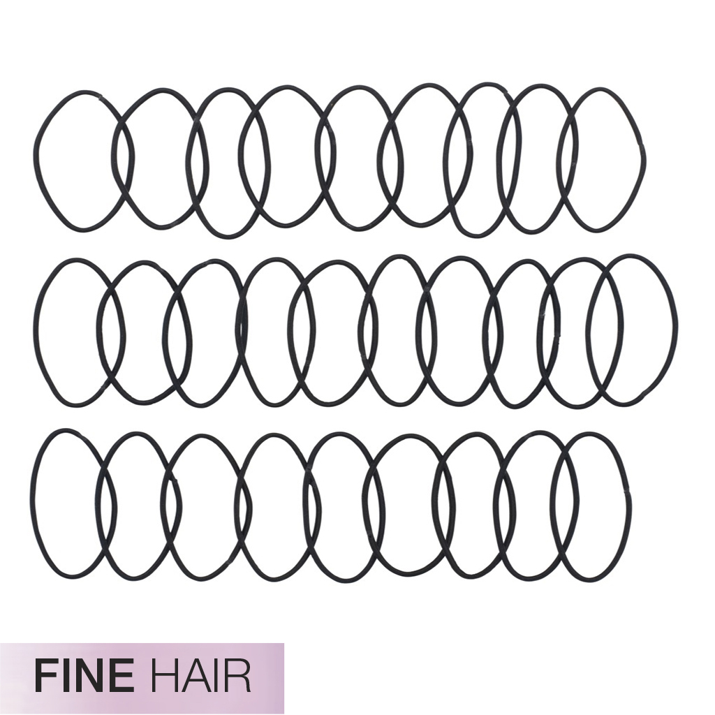 Fine Hair Ties Black 28pk - No Damage®