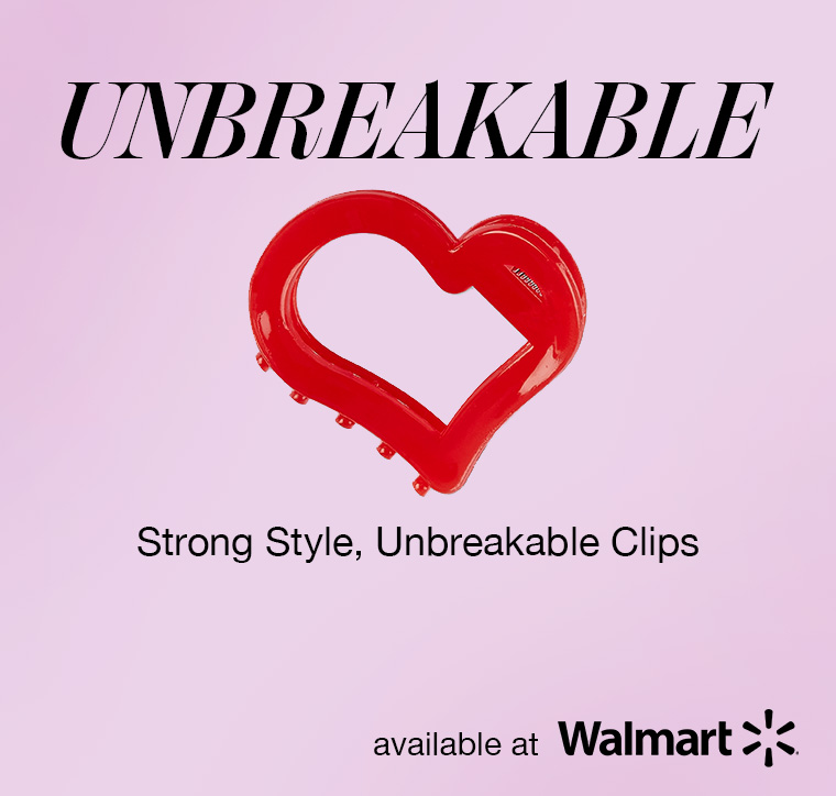 Scünci red heart Unbreakable hair clip available at Walmart.
